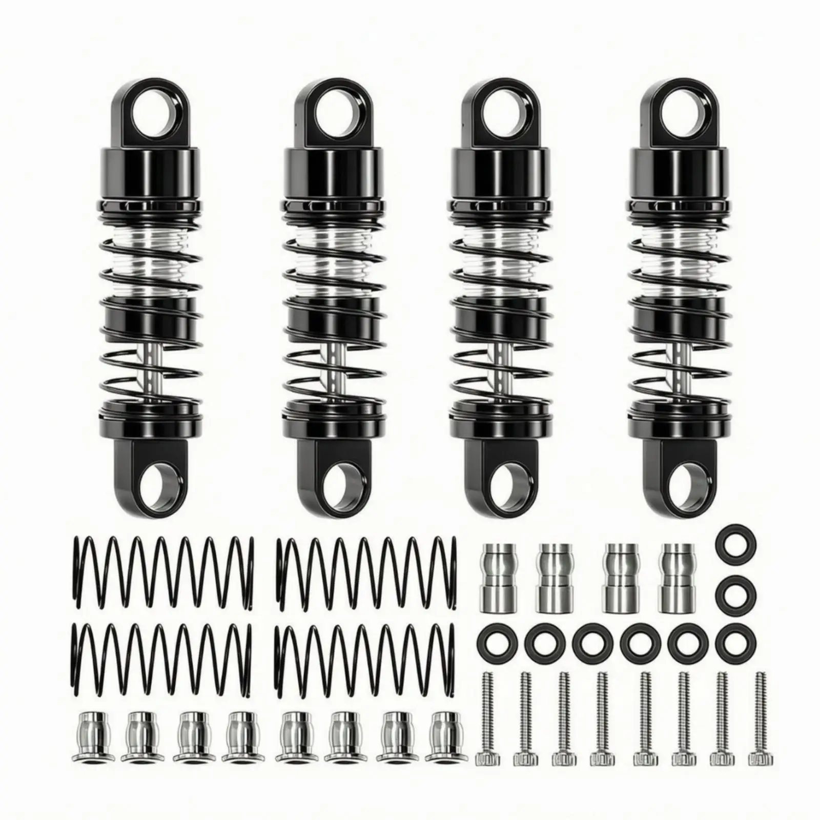 Upgrade RC Car Chassis Parts Metal Shock Absorber Spring Coil Damper Kit Eyelet Mount Style for Smooth Damping Performance