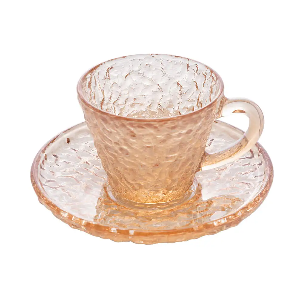 Petra 70ml Mirrored Amber Saucer Coffee Cup 2781-Lyor