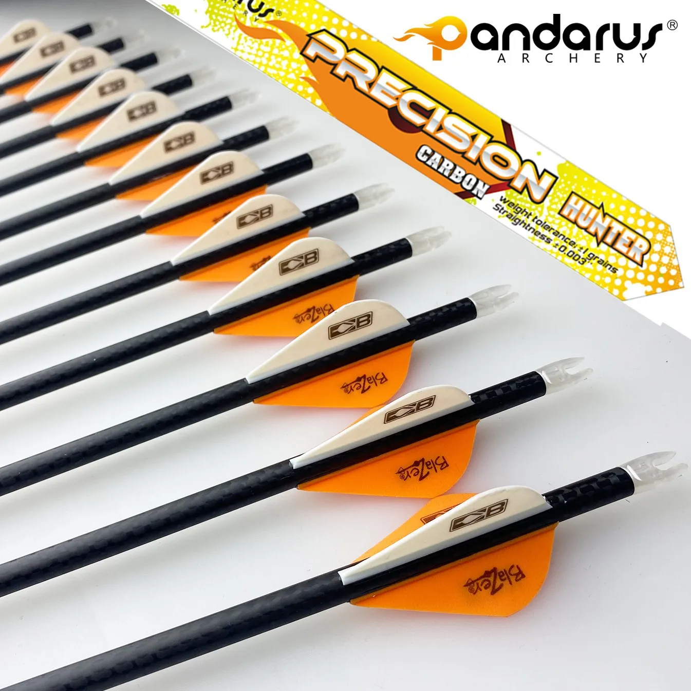 Imagem -04 - Pandarus 3k Id5.2 mm Carbono Puro- Mais 0.003 Seta Sp350 para Composto Recurvo Acessórios de Tiro com Arco 12 Peças