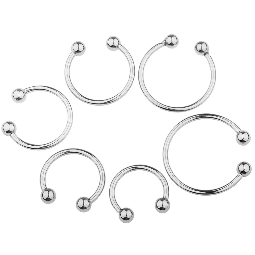 6 Sizes Male Metal Cock Ring Stainless Steel Penis Ring Glans Stimulator Masturbator Cockring Delay Ejaculation Sex Toy For Men