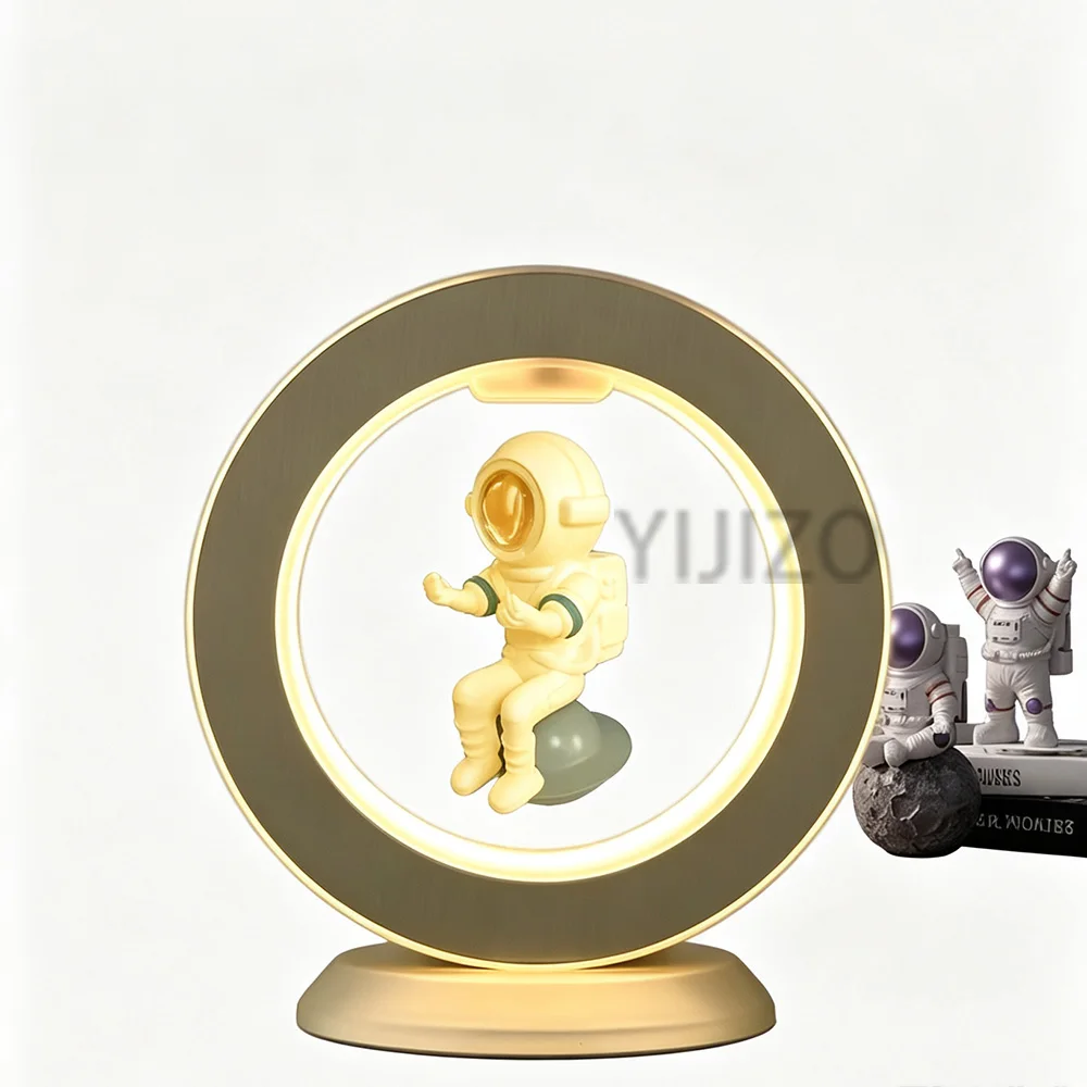 Magnetic Levitation Rotation Cosmonaut Model Birthday Gift Festival Gift Night Light Atmosphere Light Unique Light