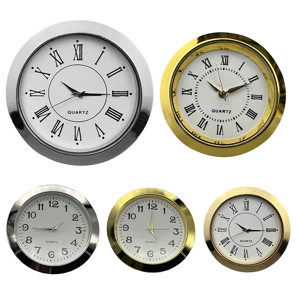 Mini High Quality Classic Clock Craft Quartz Movement Round Clocks Head Insert Roman Number Little Clock