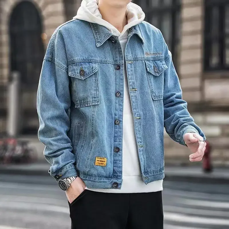 Denim Jackets Man New In Korean Popular Clothes Vintage Original Fashion Cowboy Coat for Men Low Cost High Quality Lxury Loose