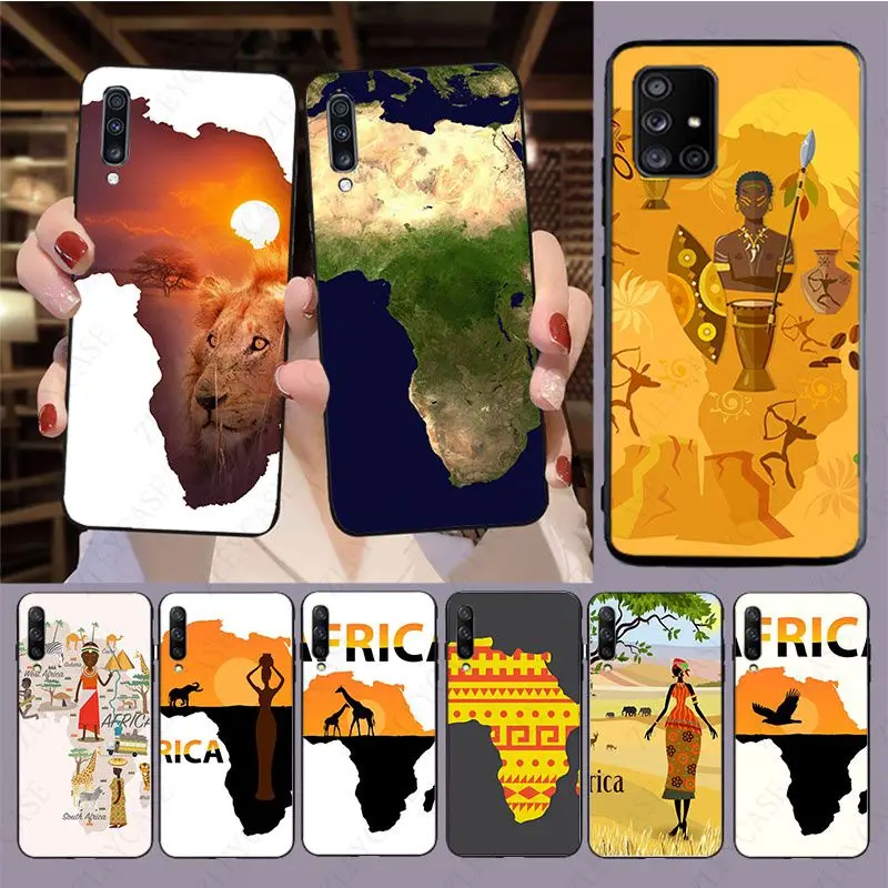 Africa Map Geography Phone Cover For samsung Galaxy A14 A53 A13 A12 A30S A40 A22 A23 A32 A34 A50 A51 A52S A54 A70 A71 A73 cases