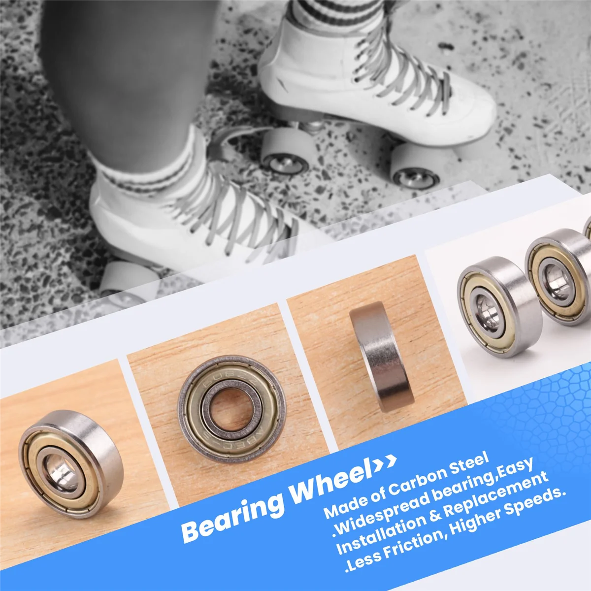 10pcs 8 x 22 x 7mm Skateboard Scooter Bearings Wheels ABEC-5 608ZZ