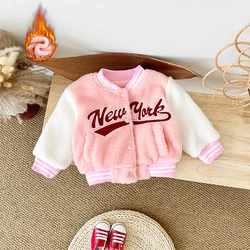 Winter Baby Clothes Thick Wool Coat Newborn Baby Clothes Boys Girls Jacket New York Stylish Sport Coat Cotton Warm Kids Top 0-3Y