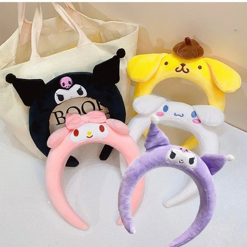 

Kawaii Hello Kitty Hairband Cartoon Anime Plush Girl Face Wash Headband Anti Slip Hair Accessories Women Products Wholesale