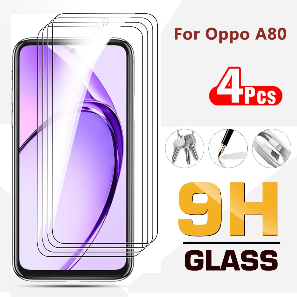 4pcs For Oppo A80 5G Screen Protector Oppoa 80 OppoA80 Oppoa A80 Tempered Glass Full cover Protective glass 6.67 inches CPH2639