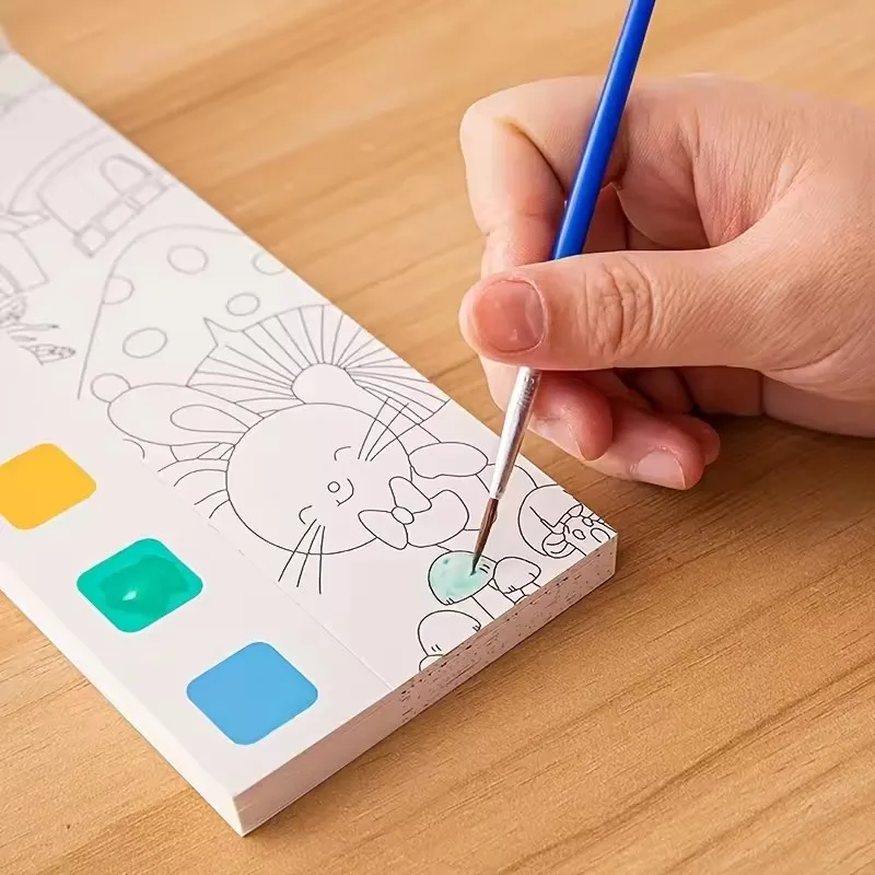 Livro de colorir aquarela infantil de 12 páginas, brinquedos desenvolvimento, brinquedos de desenho infantil para ação de graças, páscoa, presentes de natal