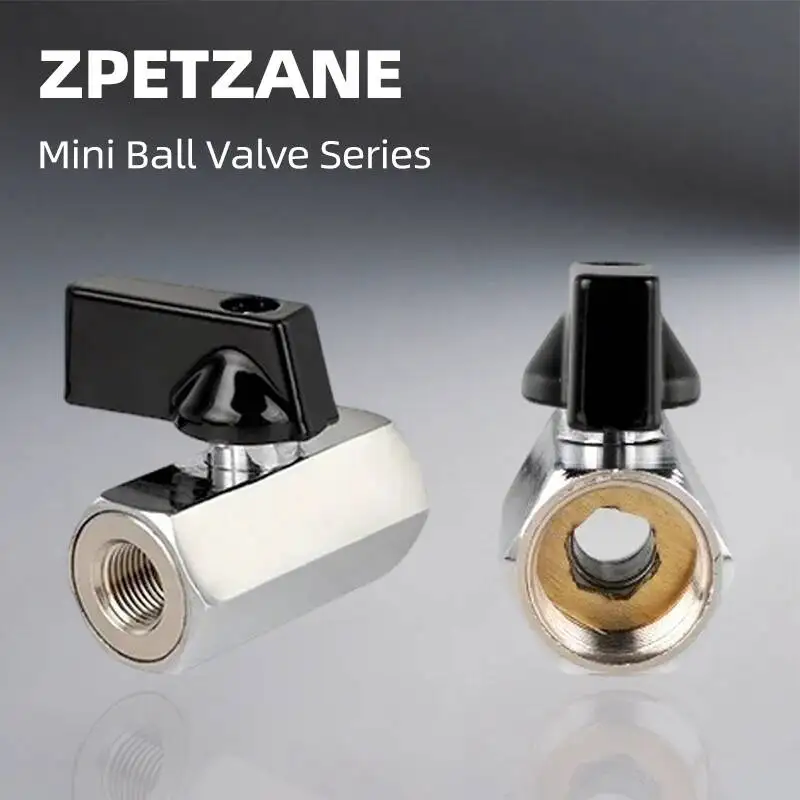 

3pcs Mini Ball Valve Rotary Switch Pneumatic Water Pipe Gas Operated Copper Double Internal Threaded Connection High Pressure