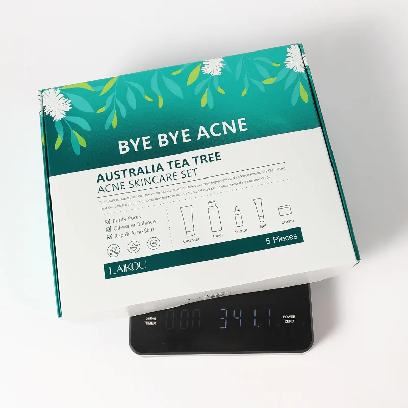 مجموعة LAIKOU Australia Tea Tree Acne Skincare المكونة من خمس قطع (منظف، تونر، مصل، جل، كريمي)، للبشرة الدهنية والمعرضة لحب الشباب #4