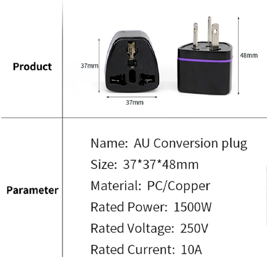 EU US UK To AU Power Plug Adapters Australia New Zealand Argentina Travel Adapter Electrical Plug Converter AC 250V Wall Socket