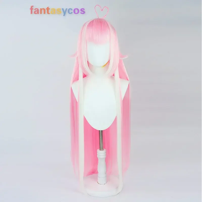 شعر مستعار تنكري شيليلي من VTuber-olive ، شعر طويل ، أبيض ، وردي ، مقاوم للحرارة ، لعب أدوار الهالوين ، شعر مستعار زي حفلة ، قبعة شعر مستعار مجانية