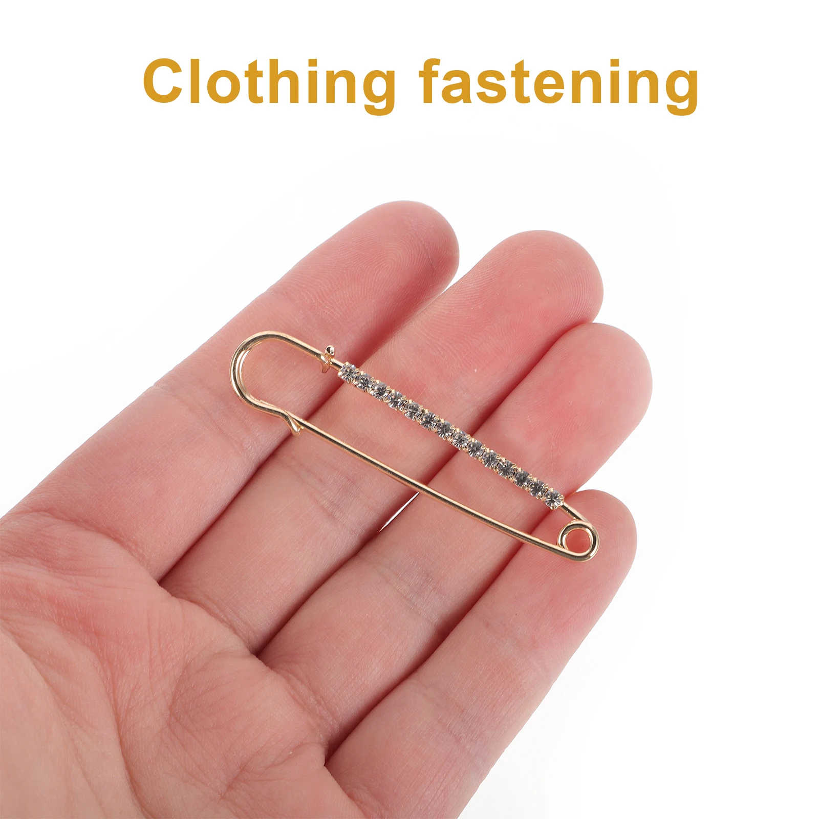 

12pcs Gold Safety Pin Anti Exposure Brooch Durable Metal Clothing Accessory Multi-Function DIY Ornament Fastener for Bags