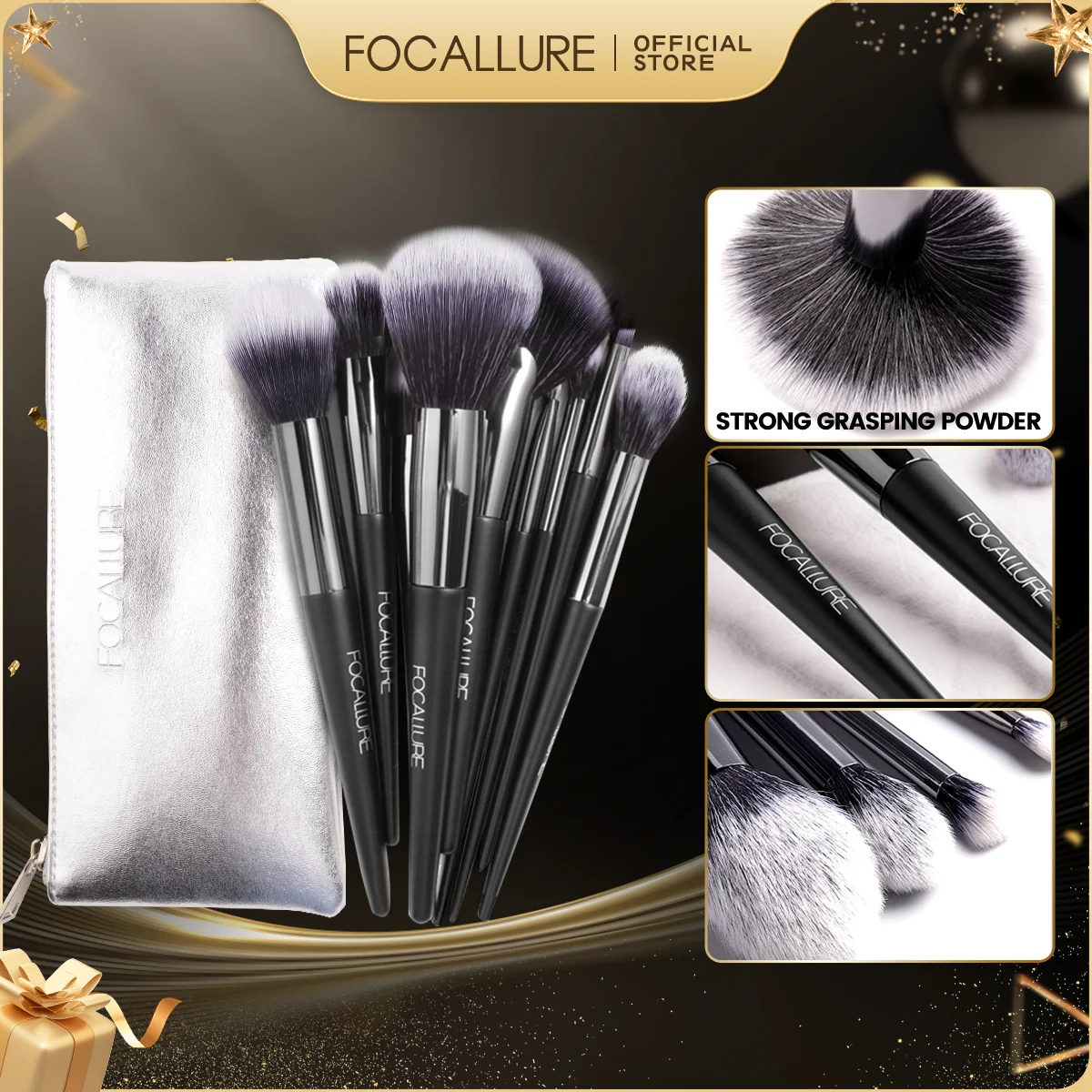 FOCALLURE 6/10 Pcs Soft Fluffy Makeup Brushes Set for Foundation Concealer Blush Setting Powder Eyeshadow Blending Tools Brush