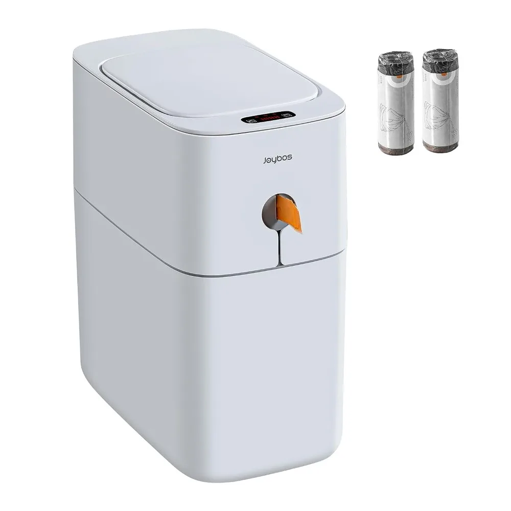 Bathroom Trash Cans,3.5 Gallon Automatic Small Bathroom Garbage Can, Slim Motion Sensor Plastic Narrow Trash Bin for Bedroom