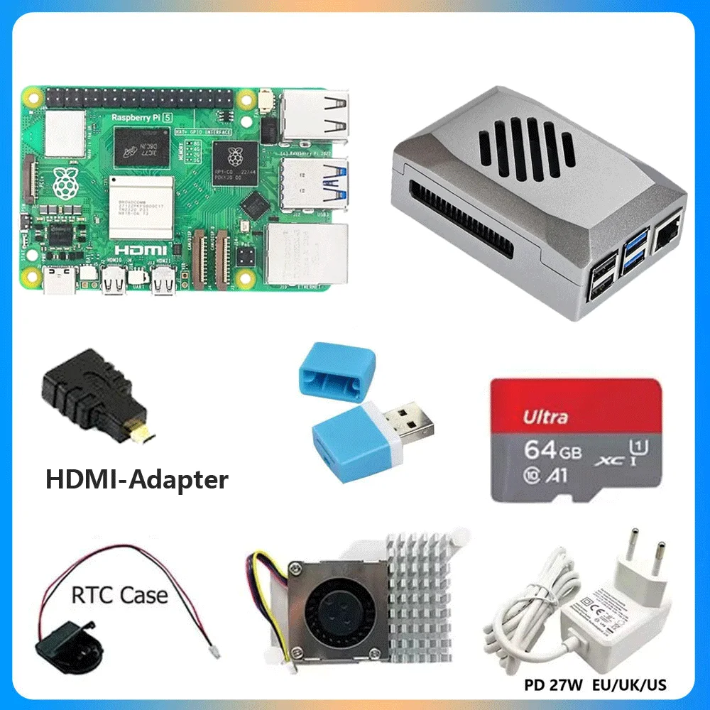 Raspberry Pi 5 2GB/4GB/8GB RAM Kit con Alimentación