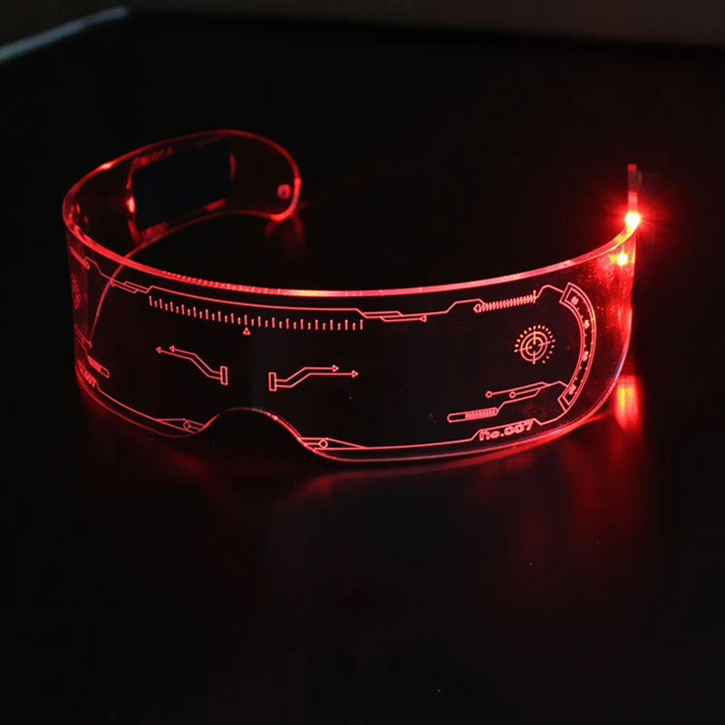 Luminous Technological Sense Glasses Glow Party Costume Decorative LED Light Up Glasses For Halloween Party Kids Luminous Toys