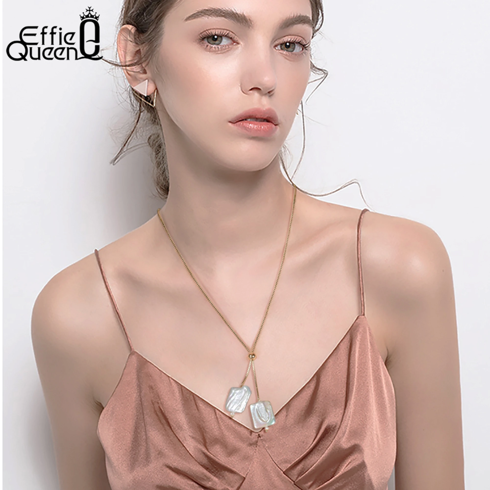 

EFFIE QUEEN Graceful 925 Sterling Silver Necklace with Dazzling Freshwater Pearl Elegant and Refined Jewelry for Women GPN14
