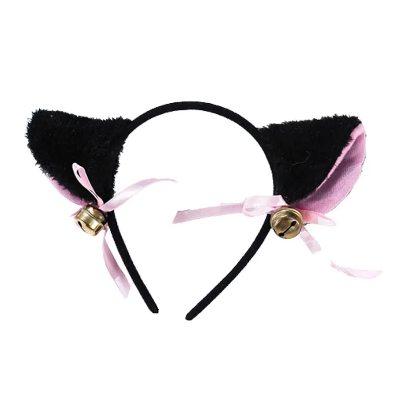 Diadema con patrón de orejas de gato para mujeres y niñas, diadema de Cosplay, tocado de fiesta, accesorios para el cabello de moda, orejas de gato, Lolita gótica