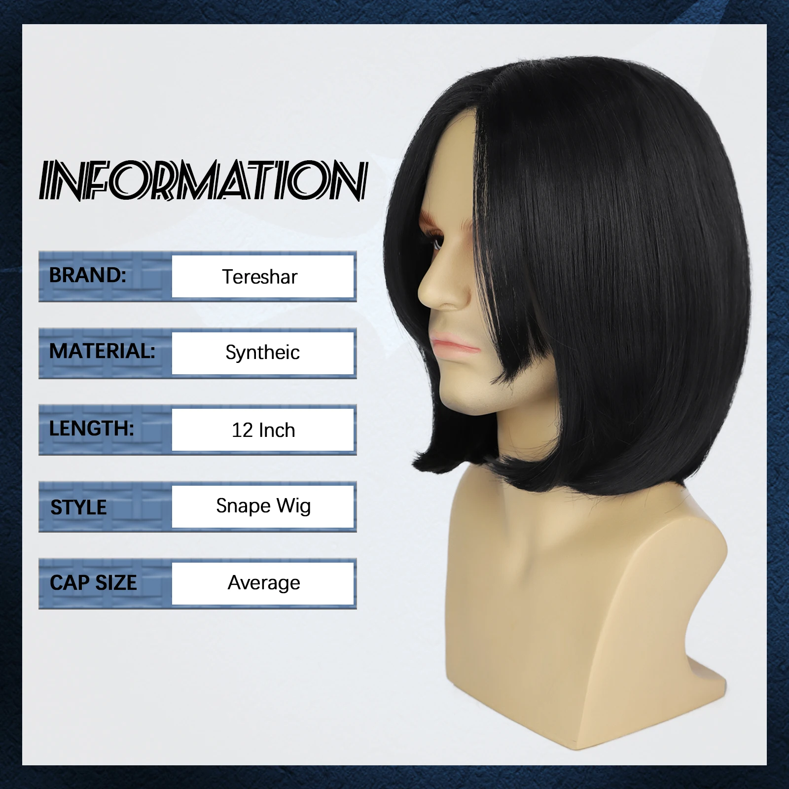 합성 DarkProfessor Severus 마법사 의상 Farquaad 가발 롱 블랙 남성 Michael Vincent JacksonVega 성인용 Assassin Wick