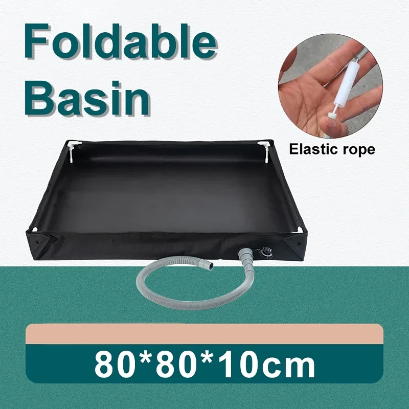 Portable Shower Pan with Drain Hose Foldable Shower Base Outdoor Tent Shower Tray for RV Outdoor Camping  Beach Pet Bath