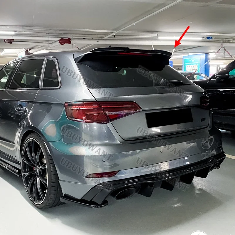 For Audi A3 S3 S Line 8V Hatchback 5Doors ABS Plastic Rear Wing Lip Spoiler 2014-2020