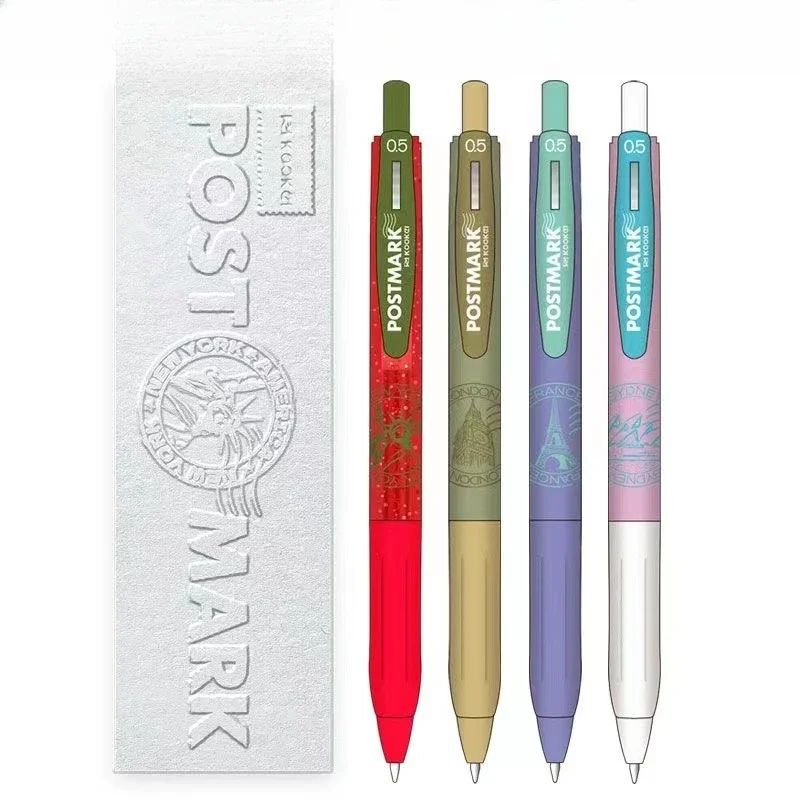 Creative Design Contrasting Color Pen Holder Trendy Pattern 0.5 Neutral Pen Oasis Currency Pattern Postmark Kawaii Pens Cute