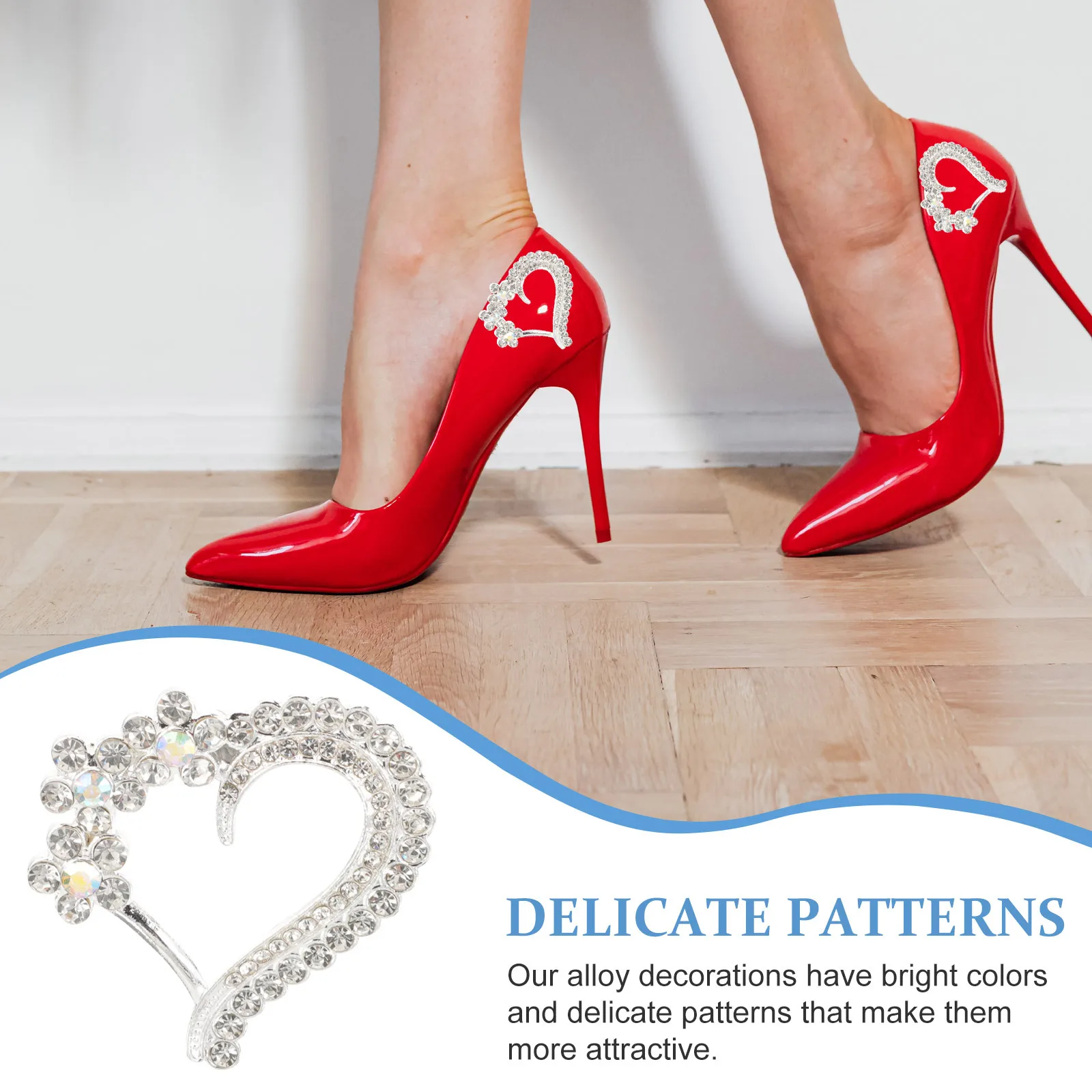 10 قطعة بقع القلب حجر الراين سبيكة ديكور للملابس والأحذية حقيبة يد Diy بها بنفسك الحرفية حجر الراين الديكورات الخياطة الملحقات