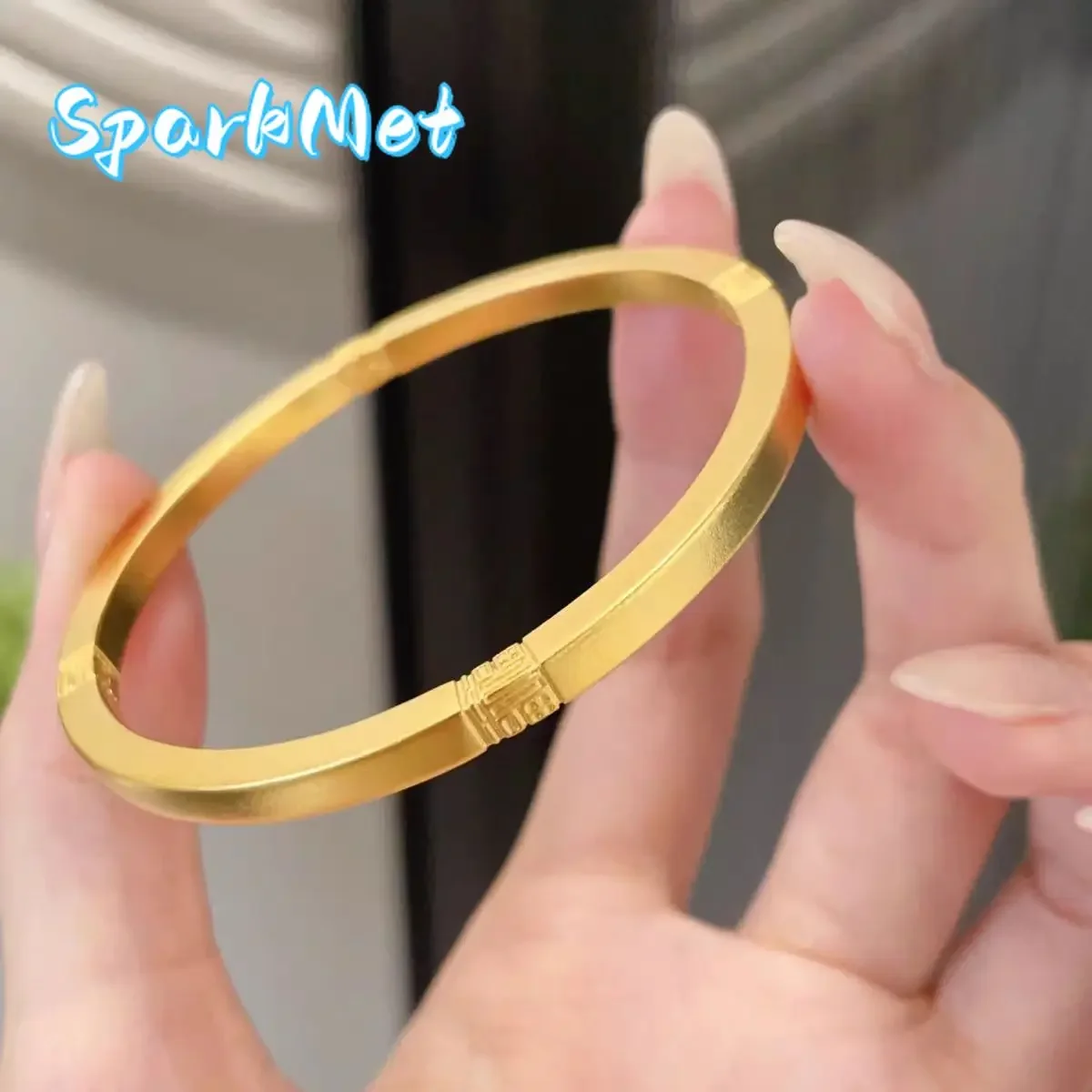 

Sparkmet Four Blessings Chopstick Bangle Women's 24K Gold AU999 - Minimalist four blessings chopstick bangle, perfect for casua