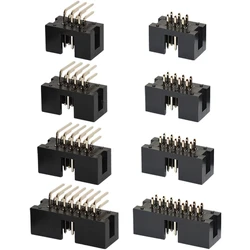 10PCS IDC/JTAG 2.54 DC3 Male Pin PCB Header Connector 2*3/4/5/6/7/8/26/40P Straight Shrouded Socket Box header pitch 2.54mm