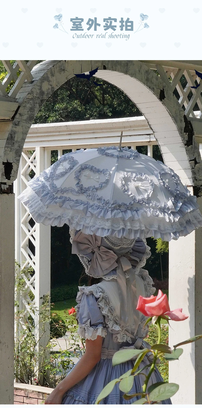 Sunscreen Umbrella Girl Love Princess Umbrella Color Lace Straight Handle Birdcage Low Umbrella