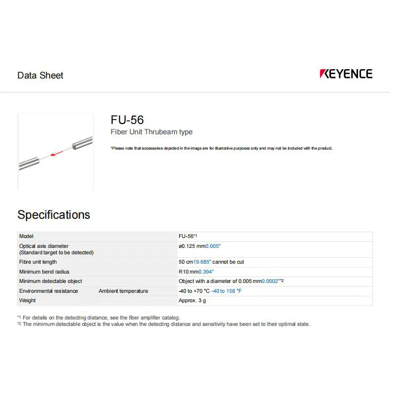 FU-56 KEYENCE Original New Cylindrical Collimating Fiber Sensor, In Stock, Welcome to Inquiry