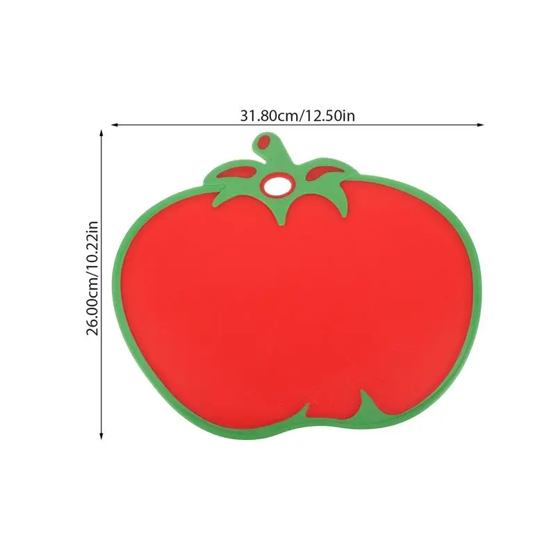 1pc Kitchen Cutting Mini Board Creative Tomato Shaped Double-Sided Using Premium PP Non-Slip Chopping Board For Vegetables Fruit