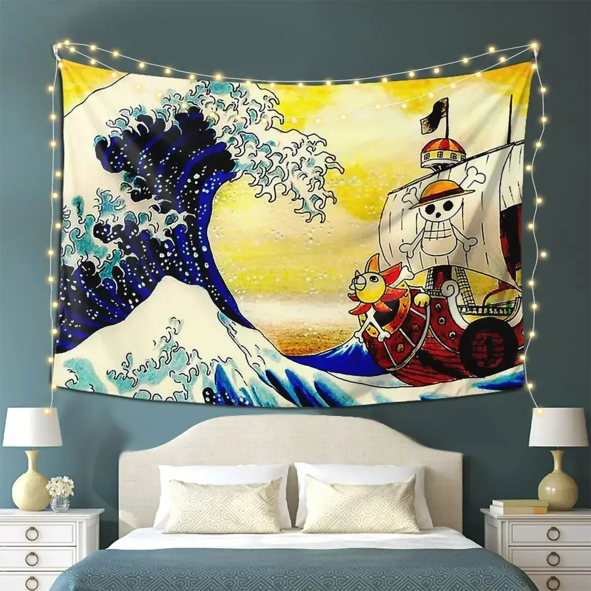 The Great Wave Off One Piece Tapestry Art Aesthetic Tapestries for Living Room Bedroom Decor Home Funny Wall Cloth Wall Hanging