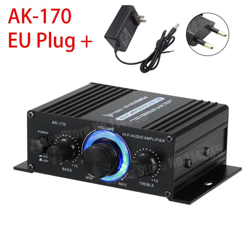 Amplificatore Audio AK-280 HiFi 2.0 Canali – 40W+40W RMS, Ingressi RCA/AUX, Corpo In Alluminio – Per Auto E Casa (12V) - 2