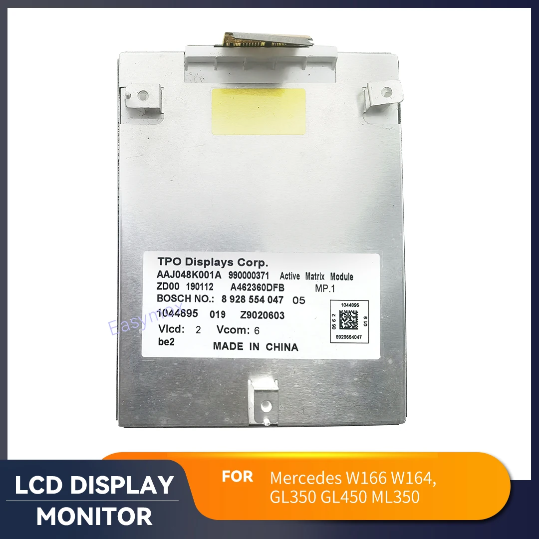 8928554047 4.8 Inch LCD Display Screen for Mercedes Benz W166 W164 GL350 GL450 ML350 Car s Screen Repair AAJ048K001A