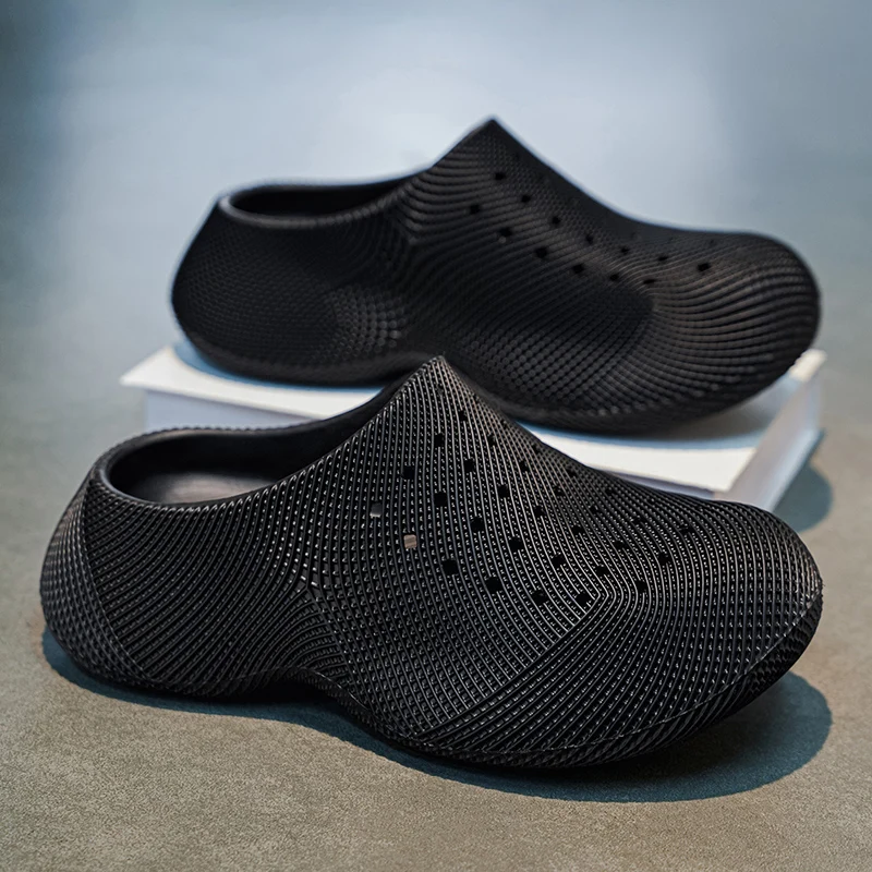 

Fashion Men Slippers Summer Breathable Women Sandals Unisex Lightweight Beach Shoes Thick Sole Non Slip Clogs Casual Half Shoes
