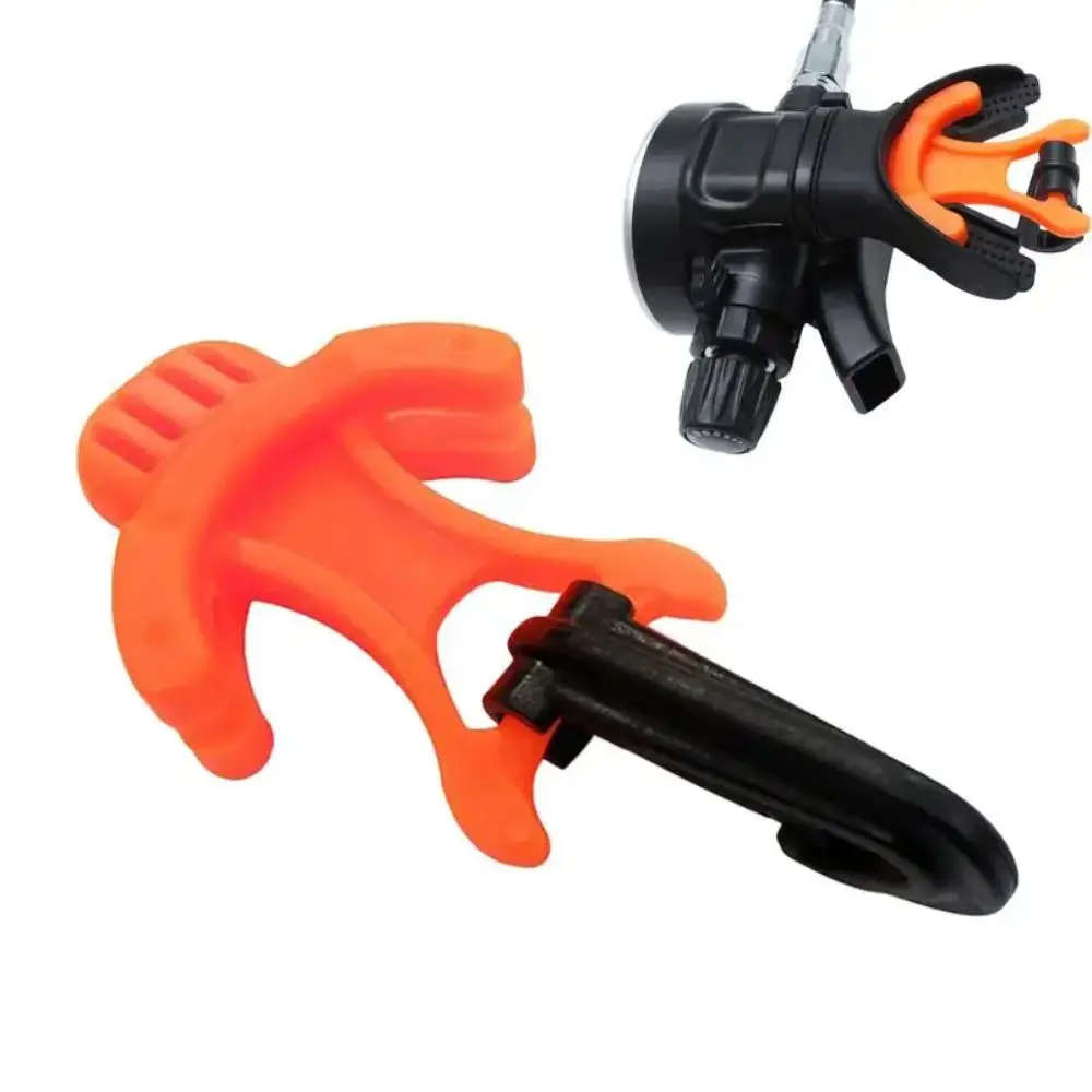 Fluorescent Scuba Dive Mouthpiece Holder 2nd Stage Hook Regulator Octopus Retainer Clip TPU High Visible Diving Bite