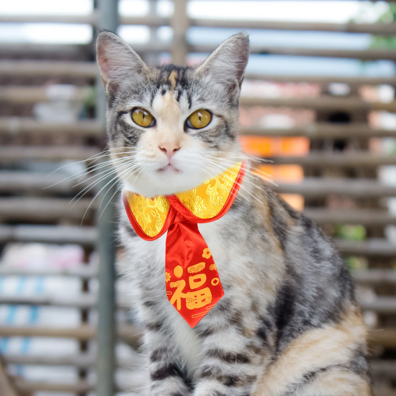 

New Year Collar Adjustable Bow Tie Thermal Acrylic Decorative Cat Dog Necklace Winter Warm Safe Holiday Party Pet Supplies