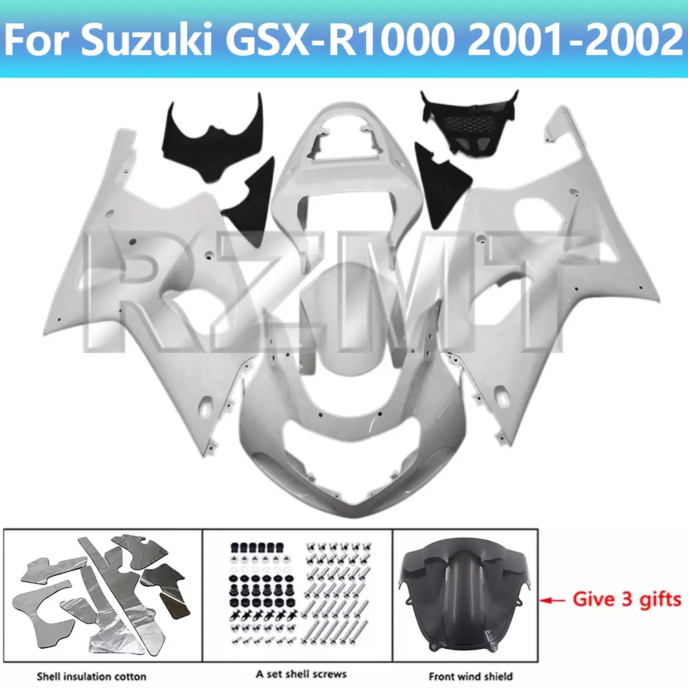 Motorcycle Fairing Set For Suzuki GSX-R1000 2001-2002 K2 Unpainted Fairing Bodywork Components Pack
