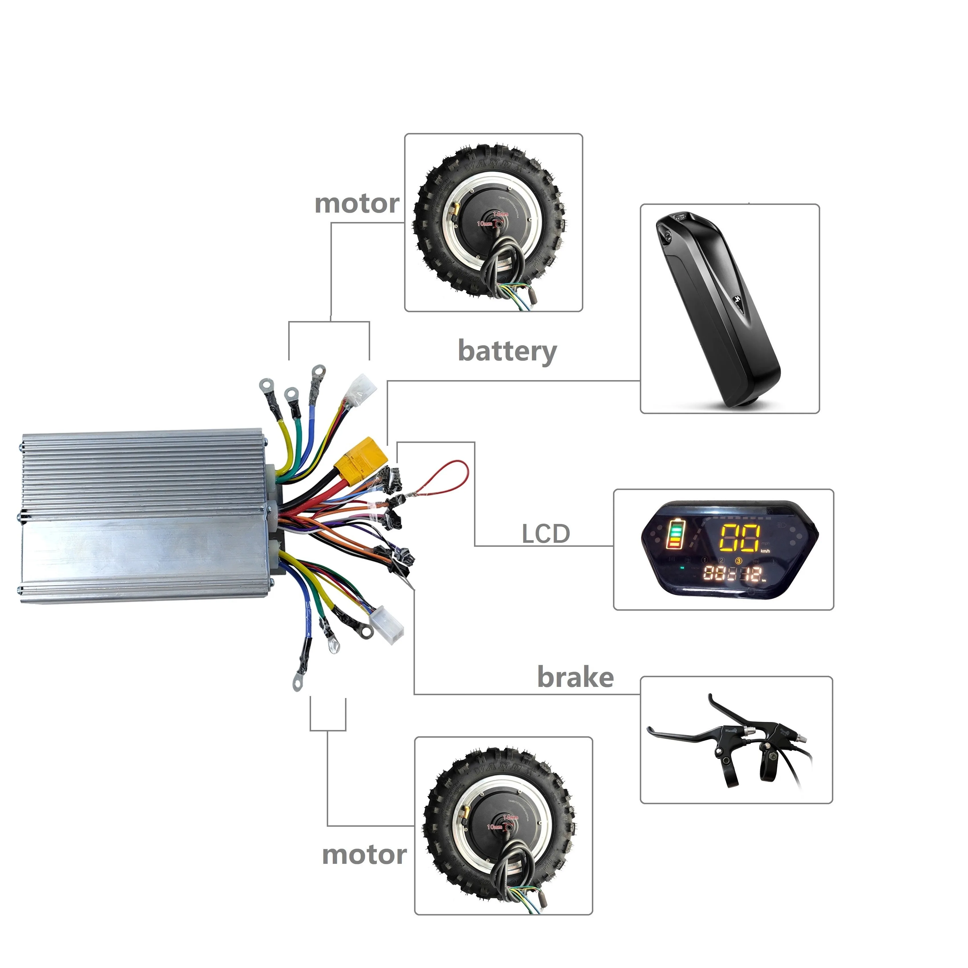 Factory Price JingBo FOC Sine Wave Controller 60V 45/50A  For Powerful 5600W 6000W 8000W Electric Scooter Or Bikes