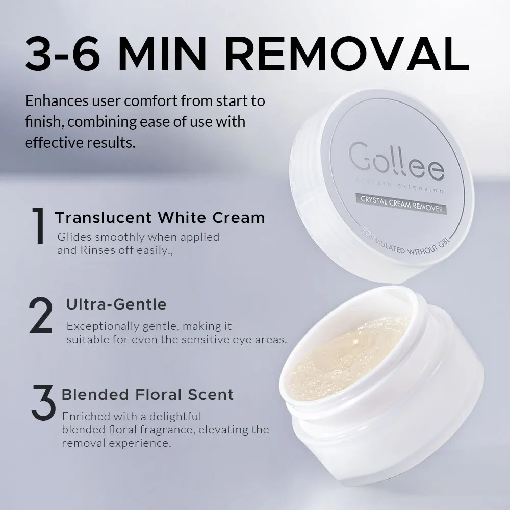 Gollee 5/10 PCS Professional Eyelash Glue Remover Cream - Quick Gentle Dissolver, Safe for Lash Extensions & Sensitive Eyes