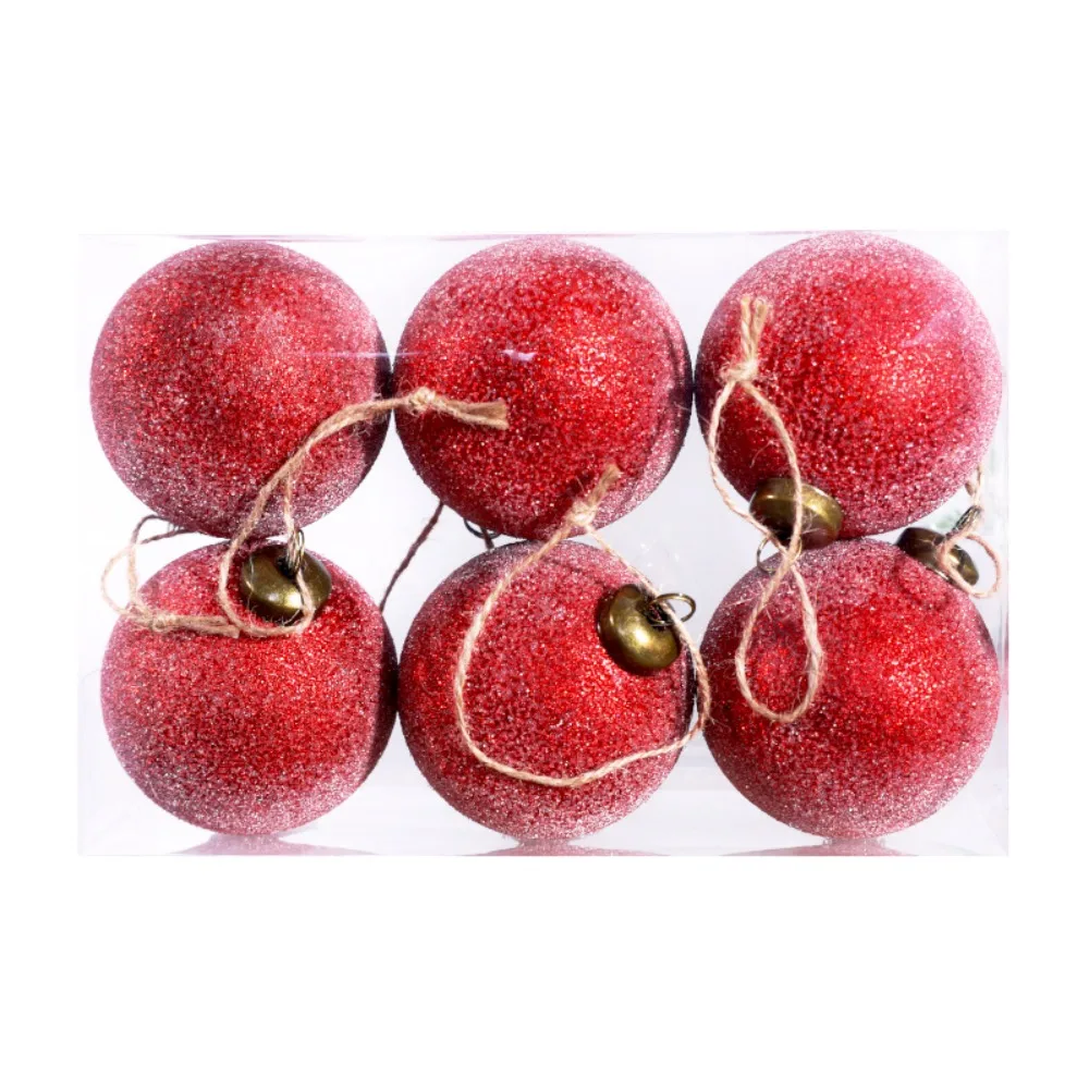 

6pcs DIY Supplies Plastic Christmas Ball 6/8cm Shatterproof Christmas Tree Pendant Waterproof Frost Ball Window