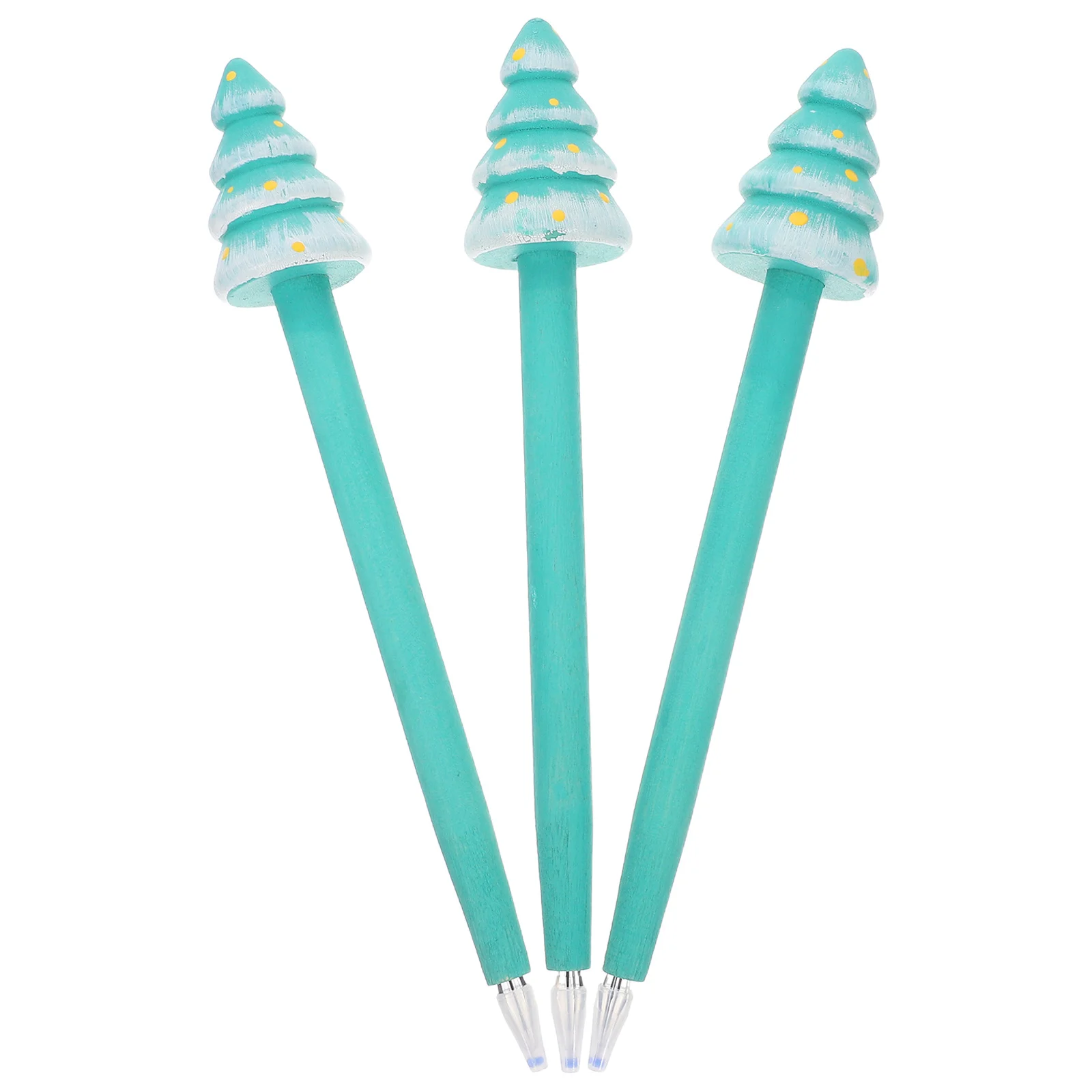 

3Pcs Christmas Tree Wooden Gel Pens Smooth Writing Ink Holiday Stationery for School Office Journaling Cute Writing Gel Pens