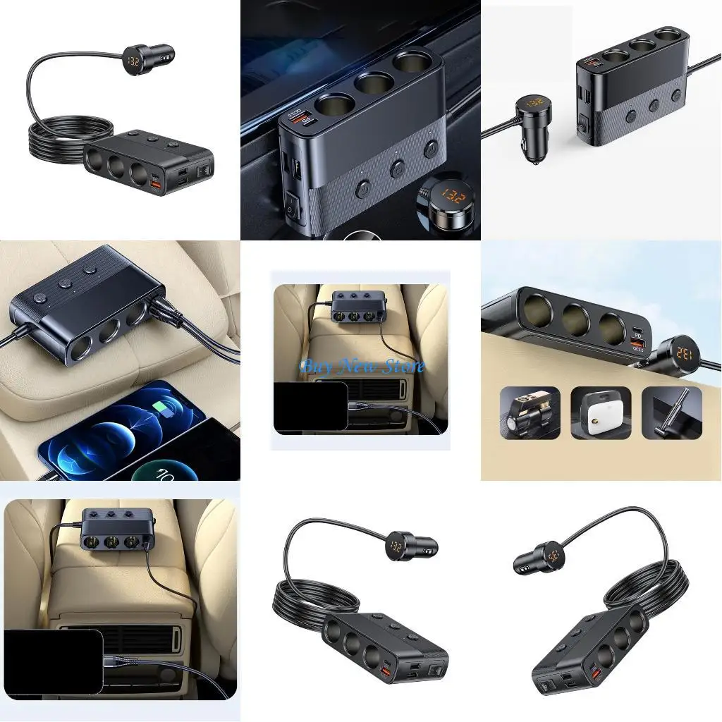 

20CE 128W Car Chargers Adapter 7 in 1 Designs Chargers for Efficient Device Charging