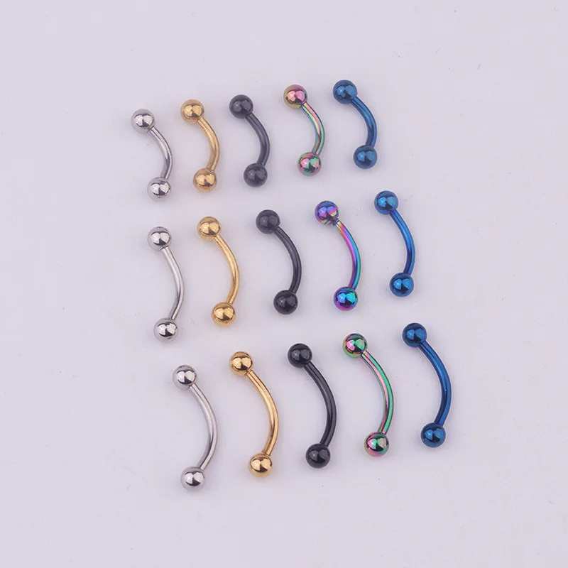 5pcs/lot 16G 316L Stainless Steel Curved Barbell 6mm 8mm 10mm Eyebrow Ring Lip Tragus Helix Rook Earring Piercing Jewelry view 5