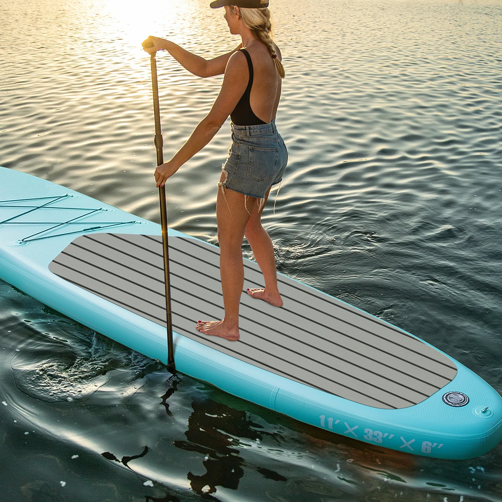 حصيرة إسفنجية EVA غير قابلة للانزلاق للمركبات الترفيهية والقوارب وصالة الألعاب الرياضية المنزلية - أرضيات مقاومة للماء ذاتية اللصق ومضادة للانزلاق، وسادة تثبيت متينة للتمرين