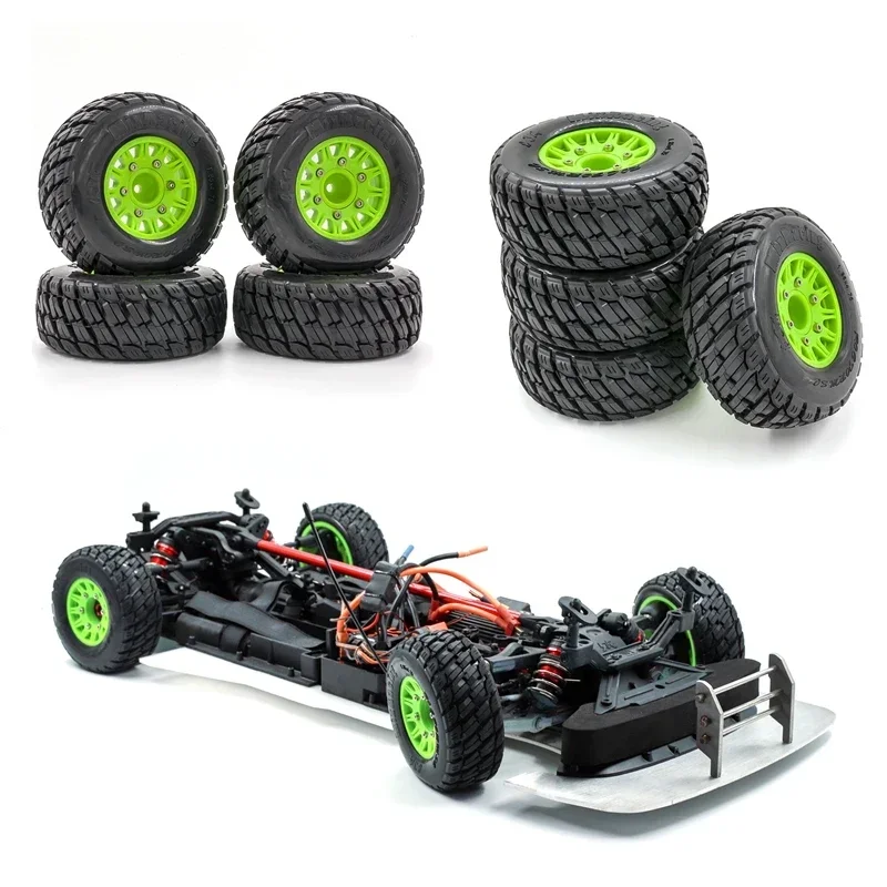 GGRC 4 szt. 110mm 1/8 1/10 krótki opona do ciężarówki z sześciokątnym kołem 12mm 14mm 17mm do TRAXXAS Slash ARRMA SENTON Vkar SCTX10 HPI R