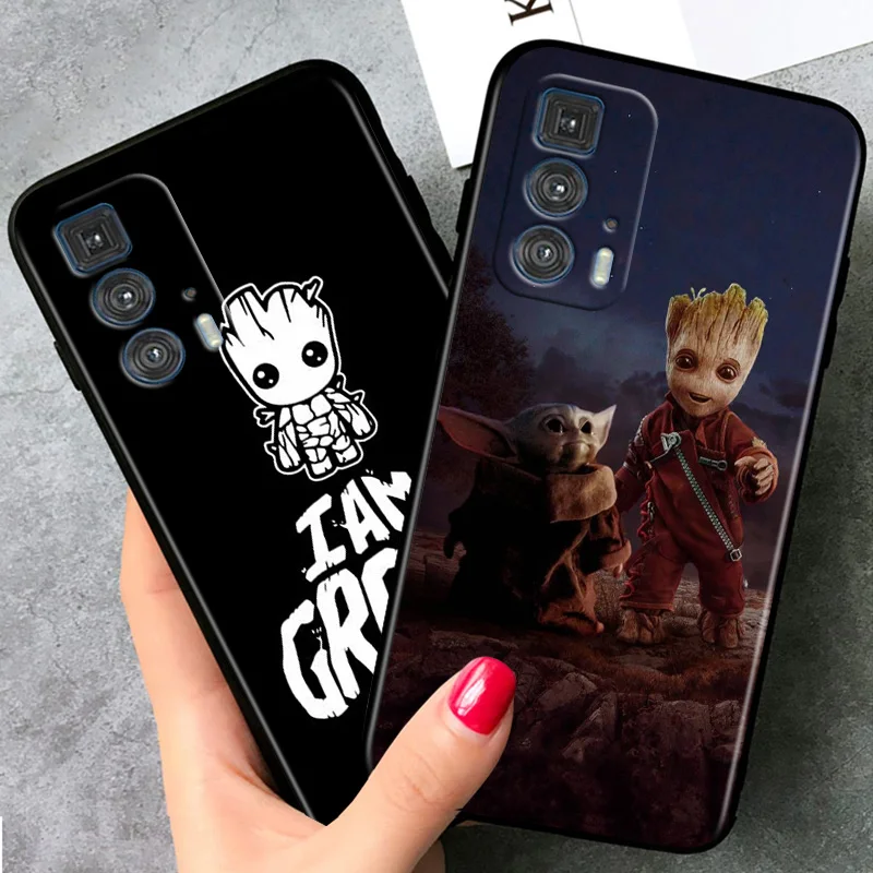 Marvel Groot Cute Phone Case For Motorola G E7i Stylus Power One Plus E Edge X S 30 20 Fusion Plus Lite Pro Black